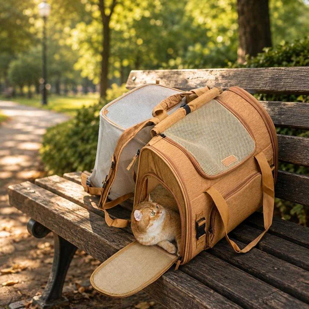Erweiterbarer Haustier-Rucksack, tragbar, faltbar, atmungsaktiv für den Außenbereich
