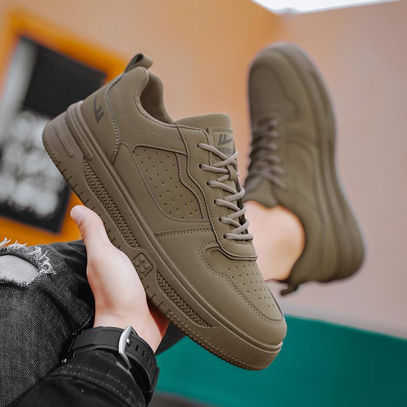 Warrior Fashion Trend Comfortable Non-Slip Wear-Resistant Breathable Low-Top Skate Shoes Men Sneaker Dark-Brown WXP(WZ)-122503