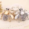 Lustige 3D-Anstecknadeln 'Proud To Bee' Kristall Gold und Silber Tier Fliege Strass Mini-Broschen Abzeichen