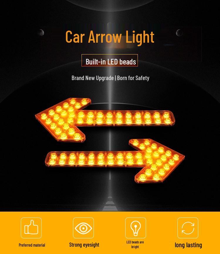 LED Car Arrow Turn Signal & Warning Lights - 12/24V Vehicle Direction Indicators