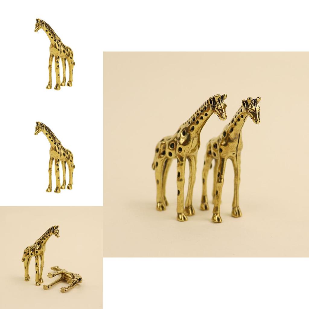 Small Copper Giraffe Statue Unique Artistic Craft For Home Office Or Market Display