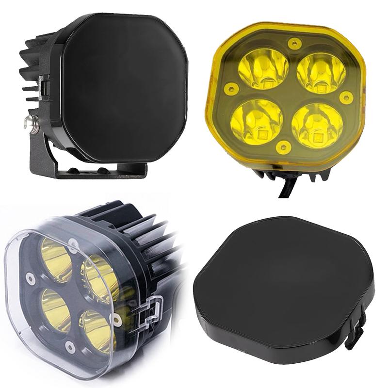 3 Inch Black Yellow LED Pod Covers Work Light Covers LED Cube Covers Protective Lens Cover for 3 Inch 40W 90W 120W Light Pods