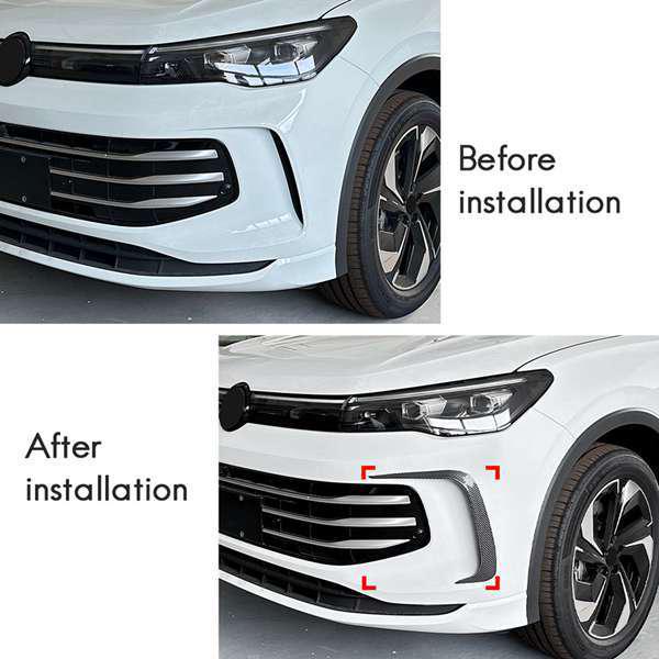 1 Pair Bright Black ABS Front Bumper for Volkswagen Tiguan MK3