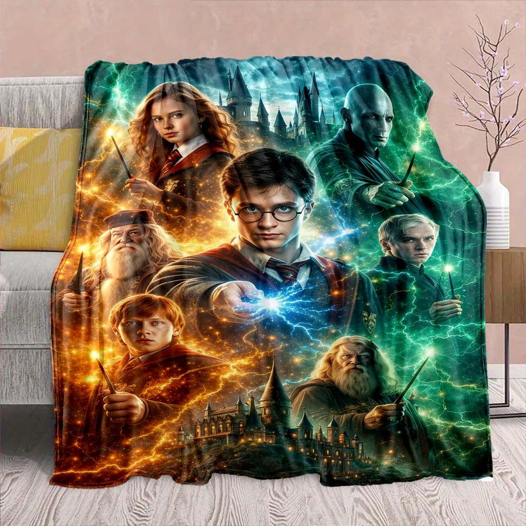 Harry Potter Magic Owl Flannel Blanket - Soft Warm Perfect for Sofa, Bedding Camping Travel Office Home Decor -QJY