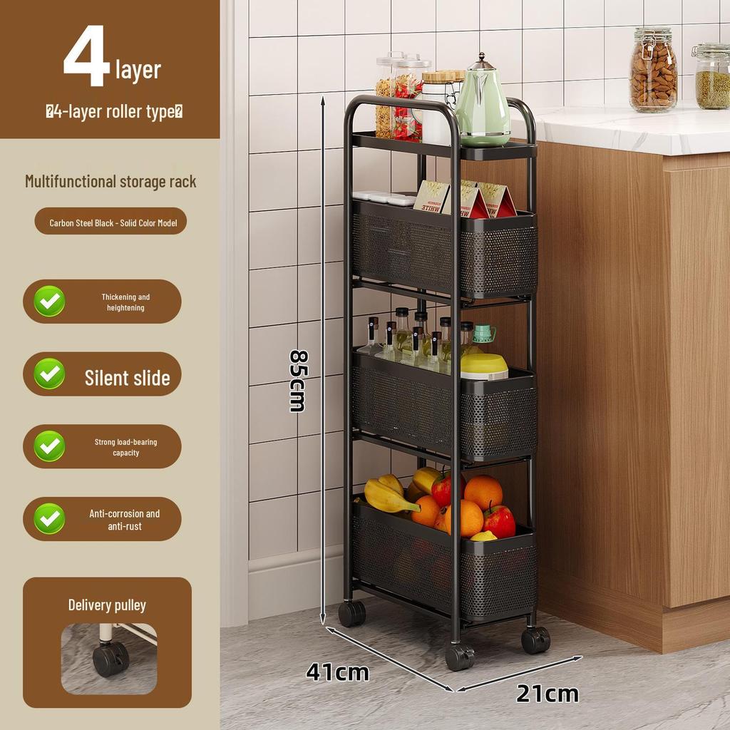 Tall Multi-Layer Kitchen Storage Rack for Narrow Spaces