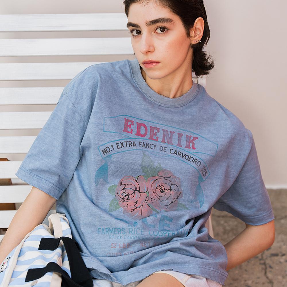EDENIK Vintage Rice Bag Short Sleeve T-Shirt_Pink