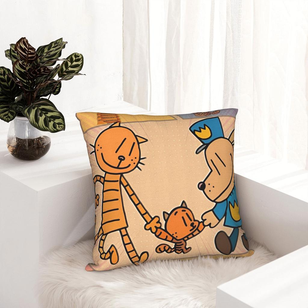 Dog man Comic Pillow Covers Stuff Printing Cushion Cover Decor Pillow Case Cover Home Multi-Size