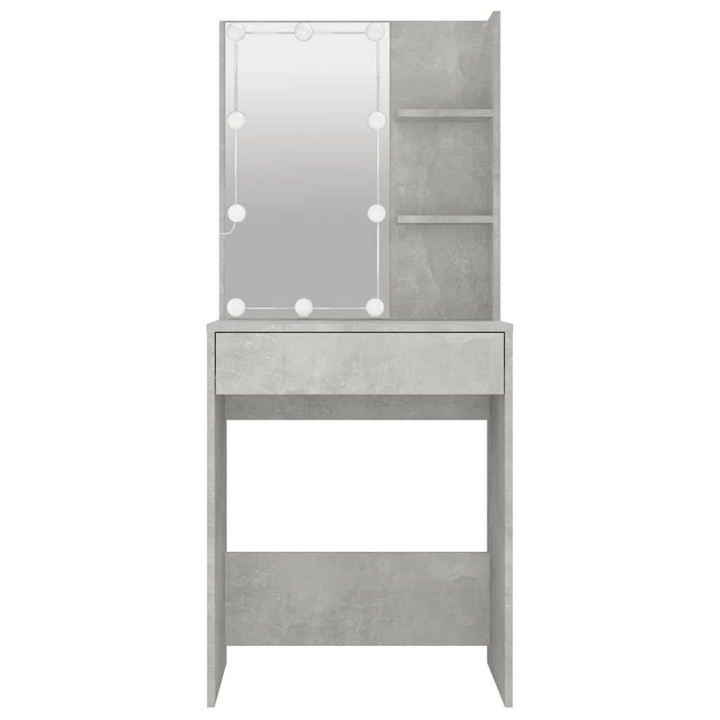 vidaXL Schminktisch mit LED Betongrau 60x40x140 cm