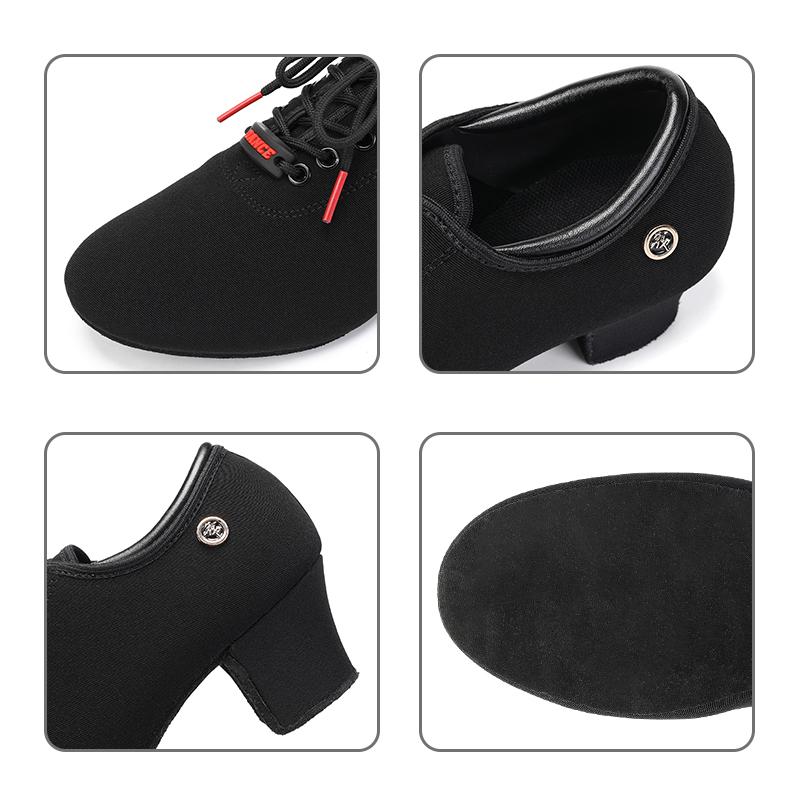 Jazz Latin Medium Heel Dance Shoes for Women with Breathable Oxford Cloth Modern Dance Shoe Heeled 5CM