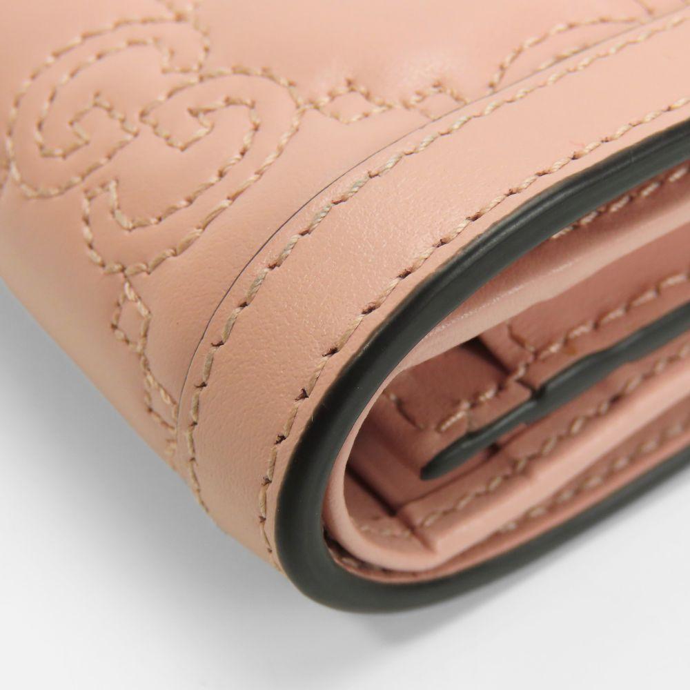 Used GUCCI Bifold Wallet 723786 GG Matelasse Leather Pink Accessory