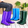 women's waterproof and non-slip low medium and high tube winter warm fleece cover fashion rain shoes soft-soled rubber shoes wear-resistant rain boots