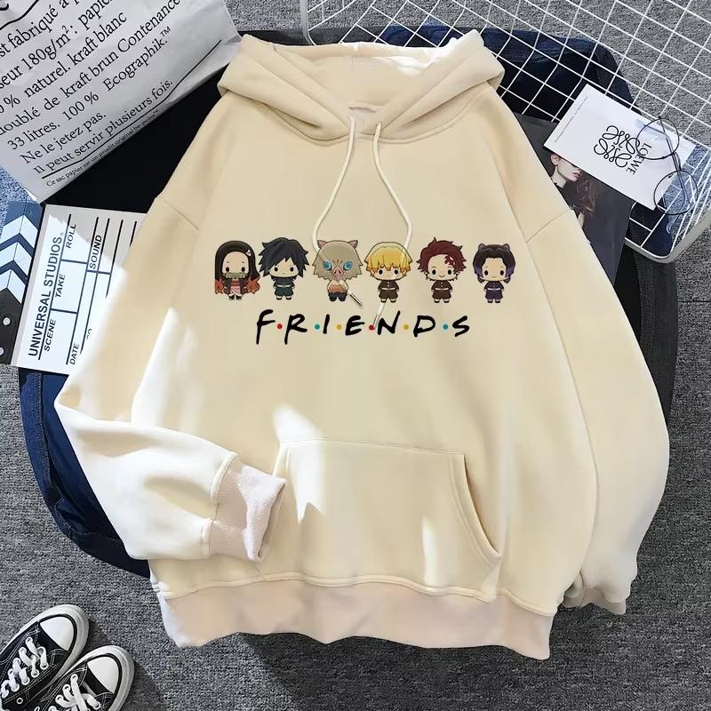 Hot Anime Hoodies Unisex Kamado Tanjirou Kama Anime Y2k Casual Hooded Sweatshirt Harajuku Cartoon Manga Khaki Pullovers Tops