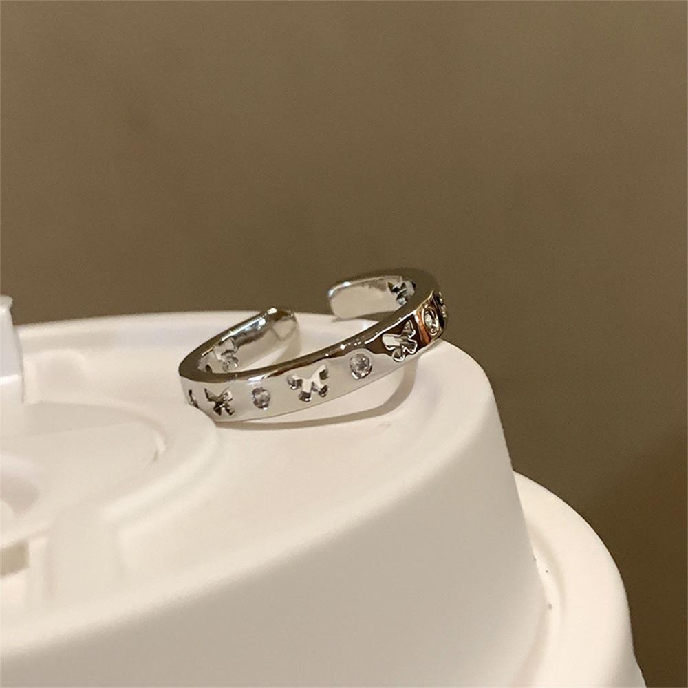 Irregular bow ring, cold wind open index finger ring, simple personality ins ring tide