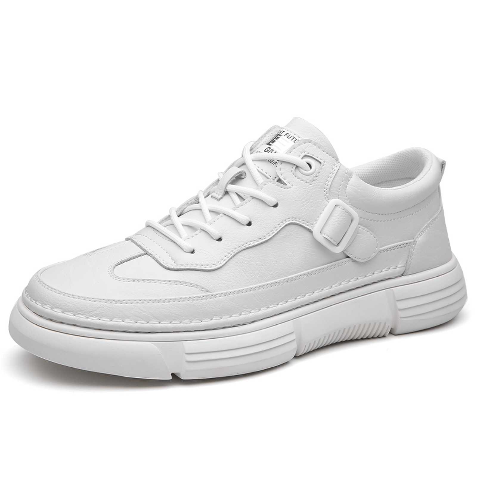 

Fashion Cool Men Walking Shoes Leather Male Casual Sneakers Breathable Walking Lace-Up Skate Footwear 2025 New Male Comfortable Flats 38 белый