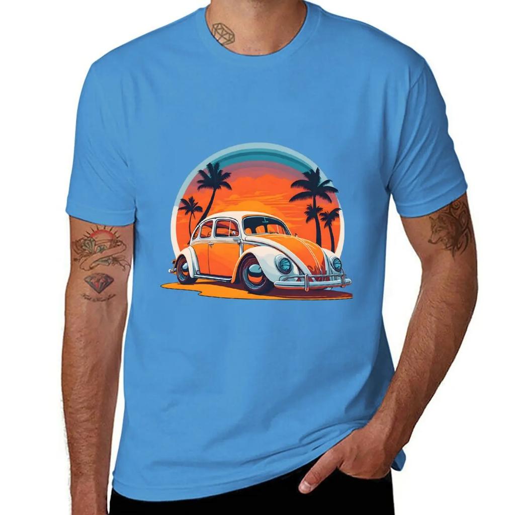Sunset Drives: Vintage Iconic Car in Captivating Retro Sunset T-Shirt plus size t shirts cute clothes T-shirt
