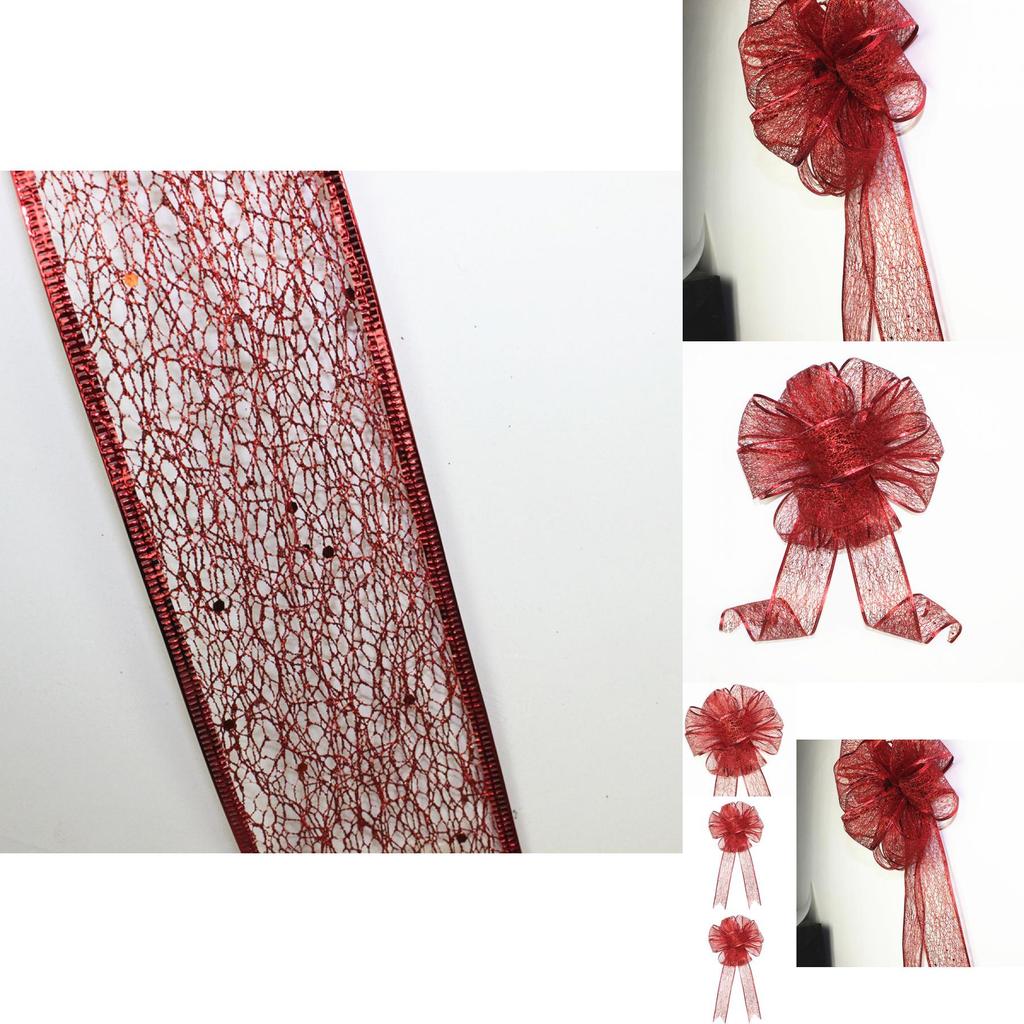 Grand Bouquet de Nœuds Rouges de Noël Ornement Décoratif de Fête Pour la Joie Festive