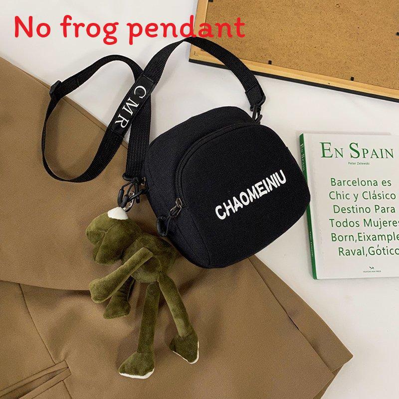 Canvas Small Circle Bag With Zipper Closure For Casual Daily Use Womens Fashion