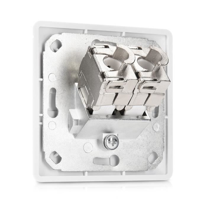 Kwmobile 2x module Keystone catégorie 6A - Lot avec 2 modules de brassage et prise murale 2 ports pour branchement câble - Raccord b