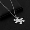2 Pcs Engraved His Crazy Her Weirdo Jigsaw Puzzle Pendant Necklace Stainless Steel Couple Jewelry Gifts