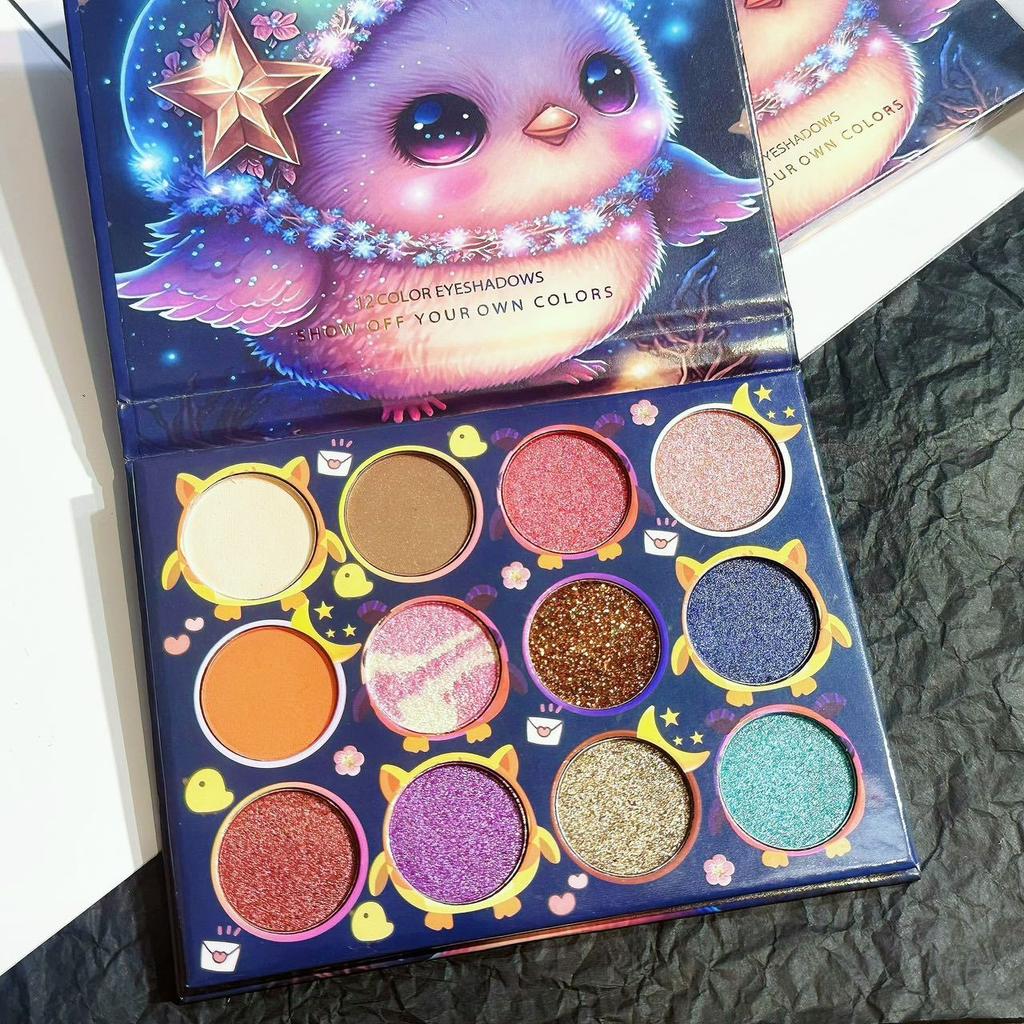 12-color Eyeshadow Palette, Easy To Apply And Convenient Eyeshadow Pearlescent Matte Makeup For Novices