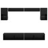 TV Wall Units with LED Lighting 6 pcs Black Oak Effect