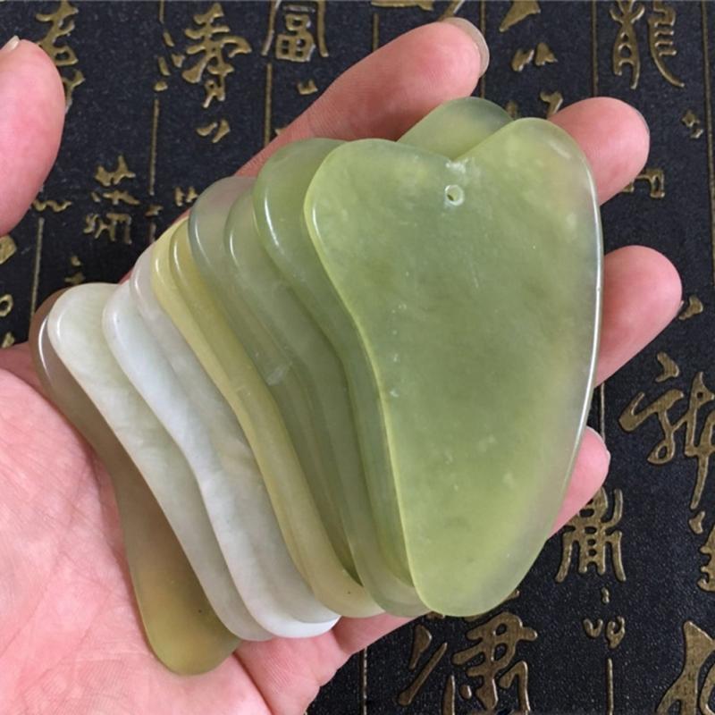 Gua Sha – masseur de soins du visage, planche de Jade, grattoir, outil de grattage traditionnel chinois