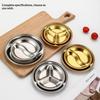 Stainless Steel Circular Divided Plate Sauce Dish Food Sauce Dish For Roast Meat Dipping Household Seasoning Snack Plate Kitchen