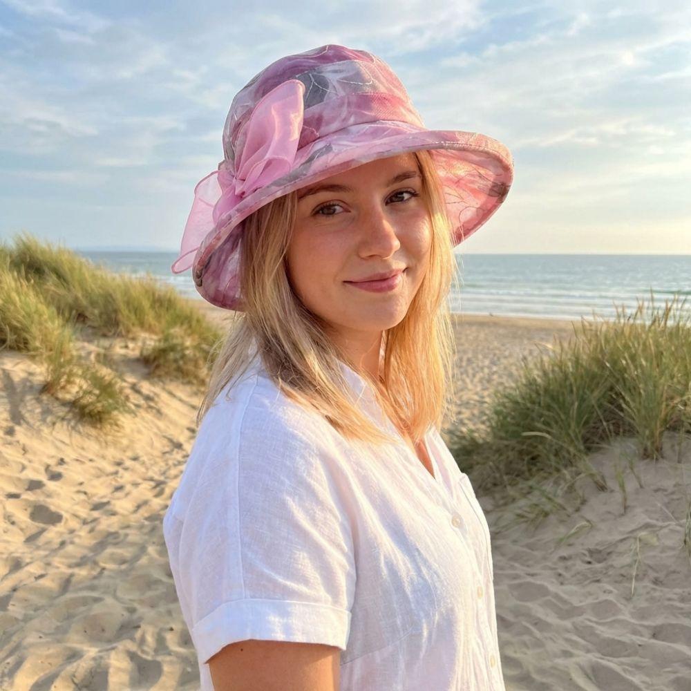 Trendy Bow Design Women's Sun Hat Wide Brim UV Protection Beach Hat Lightweight Breathable Fisherman's Hat Summer Outdoor