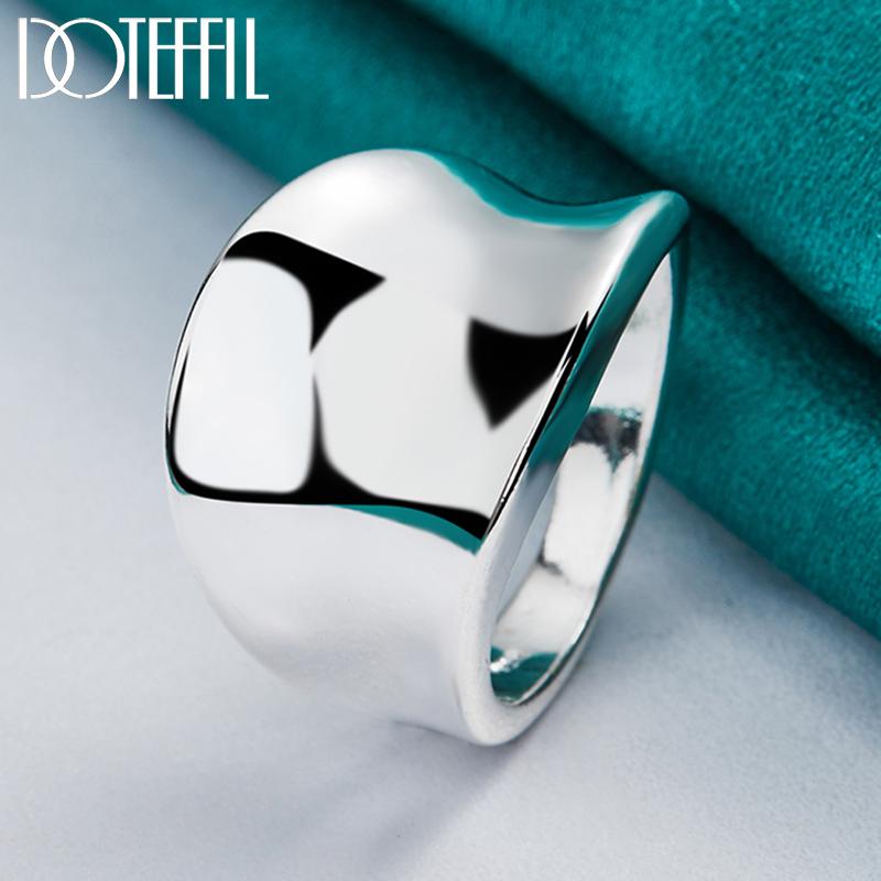 Glatter Gesichtsring 925 Sterling Silber Hochzeit Modeschmuck