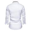 Men's Autumn Color Block Slim Fit Long Sleeve Checkered Collar Shirt