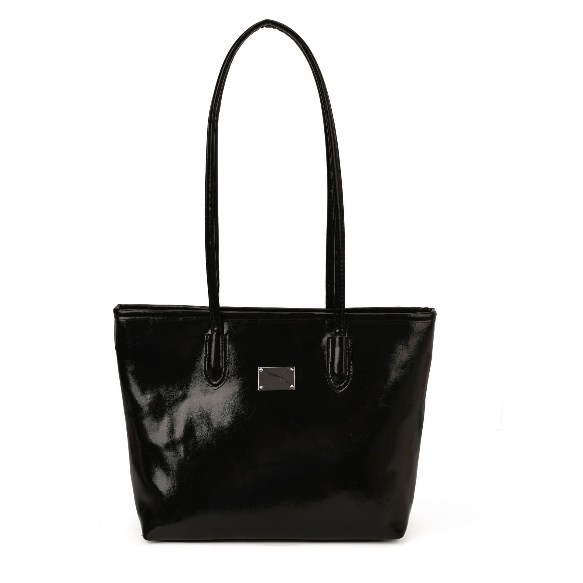 

Large capacity retro women s bag simple casual portable shoulder bag underarm tote bag without pendant чёрный