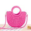 Women's Simple Style Semicircle Woven Beach Tote Crossbody Bag