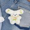 Puppy Toy Keychain with Bowknot Cartoon Big Ear Dog Plush Dolls Keyring Pendant Backpacks Bag Charm for Women and Girls