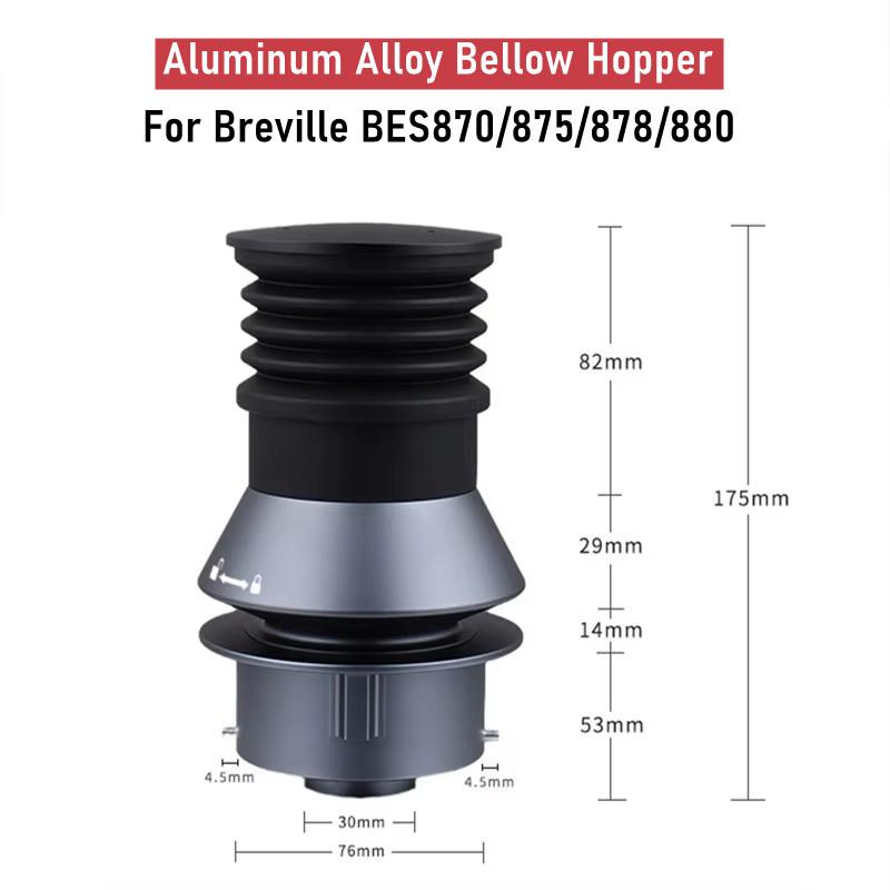 Aluminum Alloy Single Dose Hopper for Breville Coffee Grinder, Blower for Breville 870, BES875, BES878, BES880