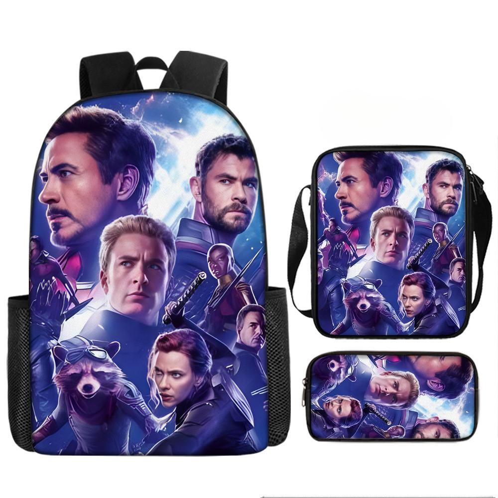 Printed Avengers The Backpack Set Oxford Fabric Pencil Case Essentials School