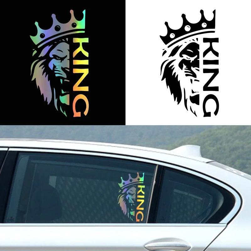 Pegatina de Coche Personalidad Meditación León Automóviles Motocicletas Accesorios Calcomanía de Vinilo pegatina decorativa corona león coche