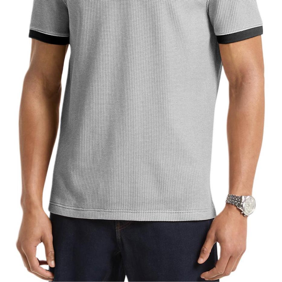 Michael Kors Short Sleeve Waffle Stretch Cotton Button Polo Shirt Men tops OS65FY2L04-0001