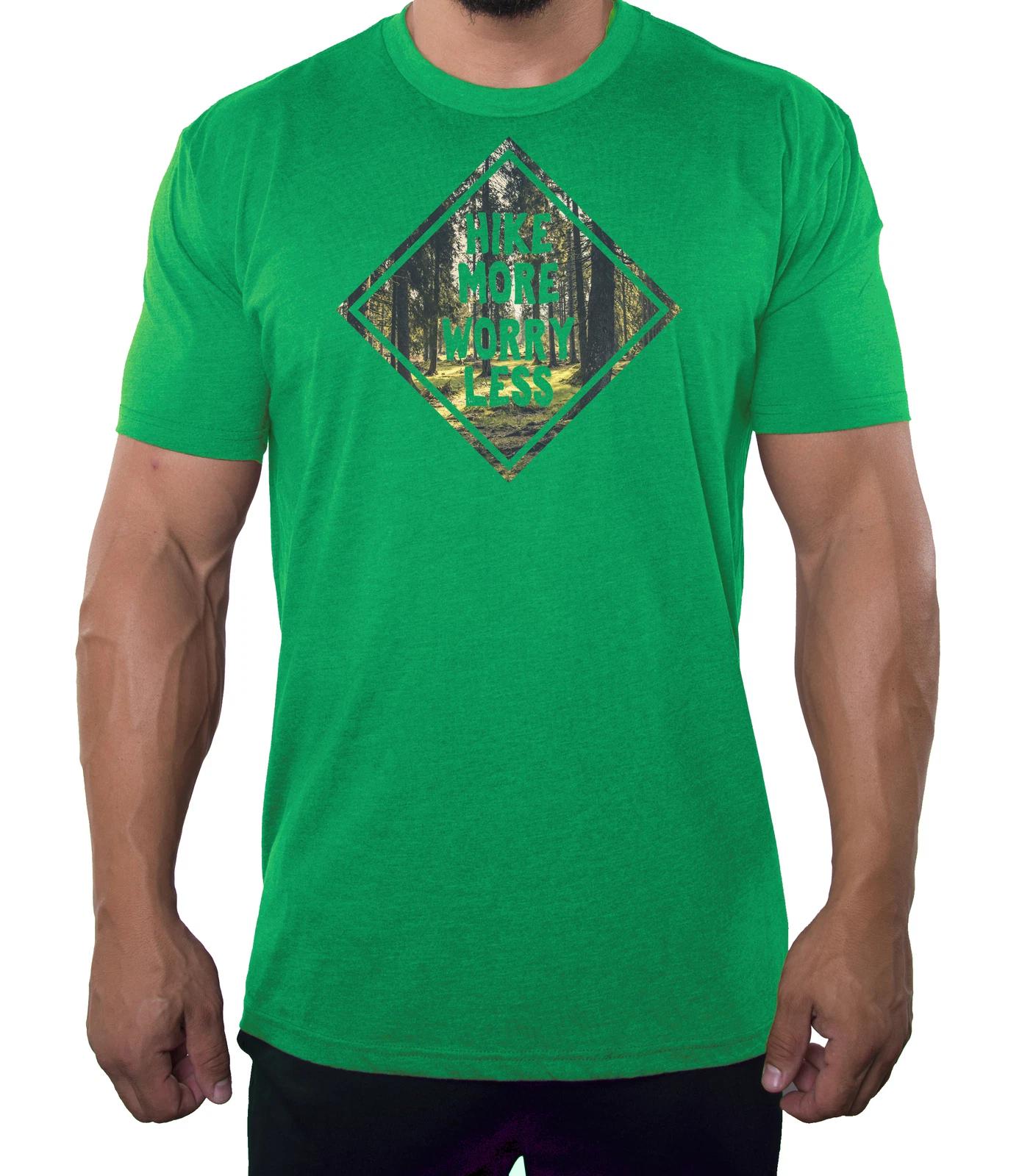 Hike More Worry less Men s Hiking Graphic Tees, Outdoor Shirts S