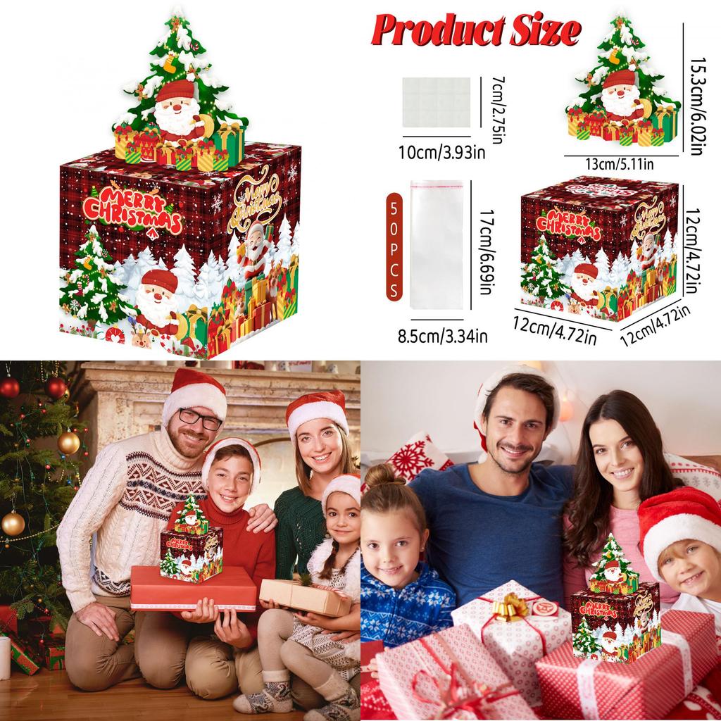 Christmas Gift Party Box With Red Plaid Pattern Festive Decor And Gift Exchange