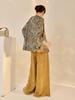 High-End Asymmetrical Embroidered Silk Print Jacket, Chinese Style, Autumn Top N8042