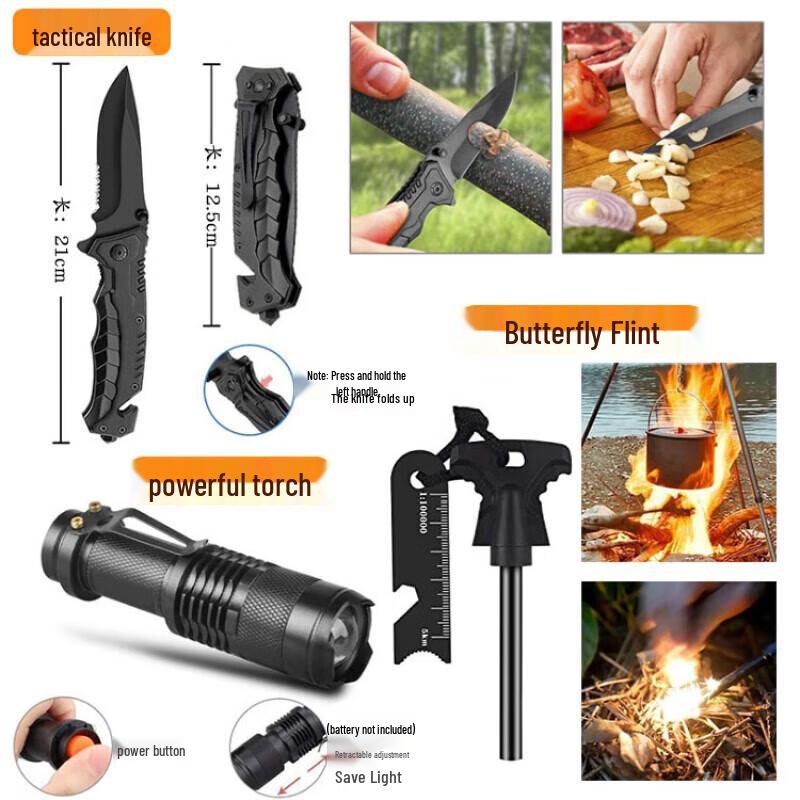 Outdoor Emergency Survival Gear Set