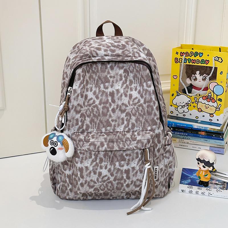 Lightweight Leopard Print Backpack New Student Large-capacity Schoolbag Travel Simple Backpack