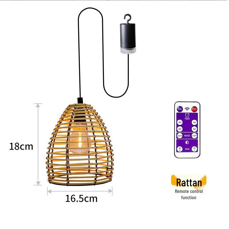

Outdoor Rattan Weave LED Pendant Light with Remote
