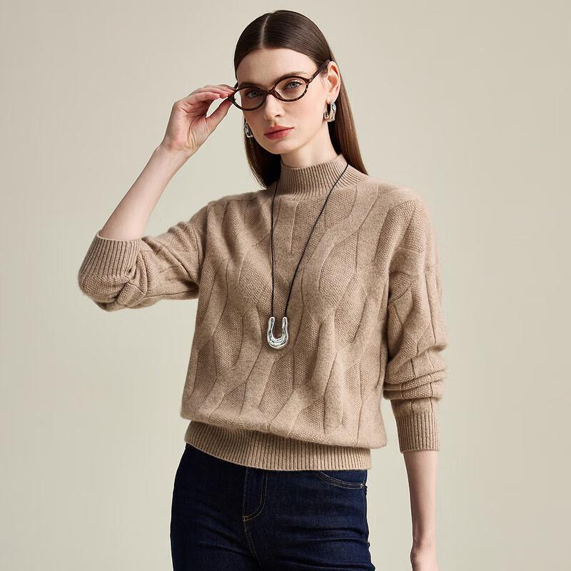Zhaojun Women's Cashmere Half-High Collar Sweater