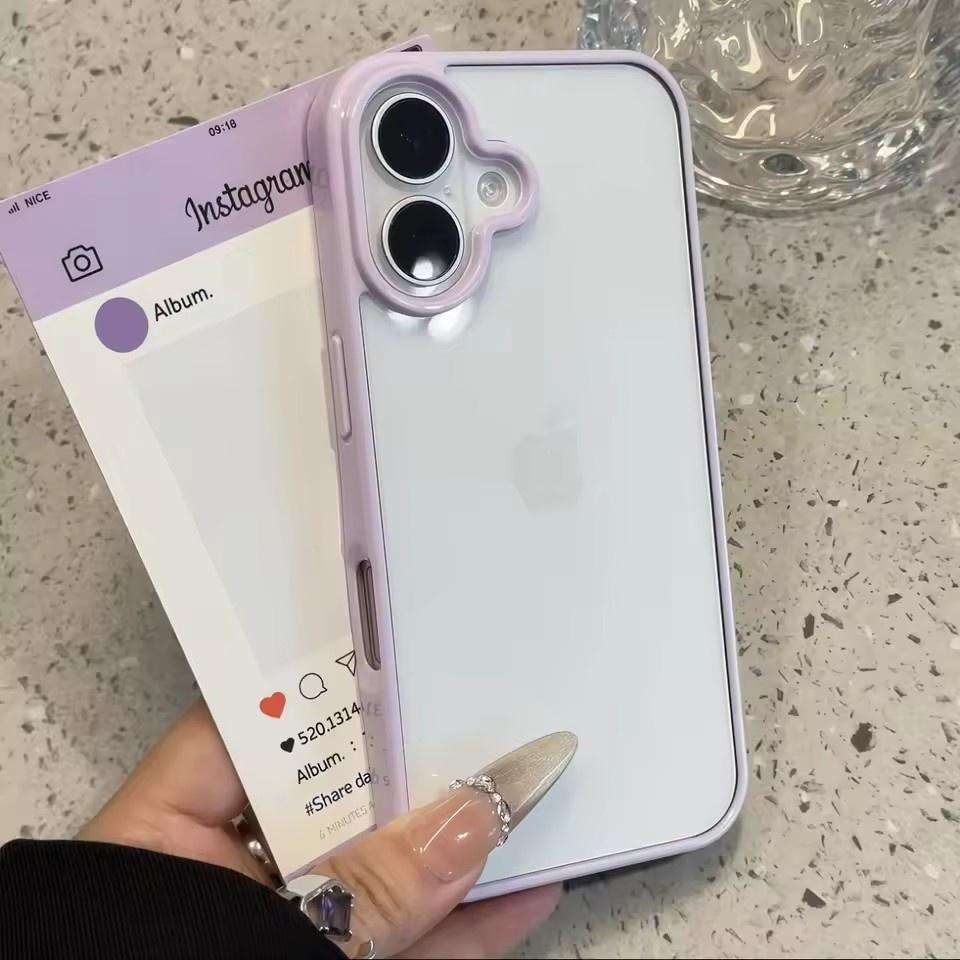 Luxury Clear Candy Color Case For iPhone 16 16E 15 14 Plus 13 12 11 Pro Max Shockproof Bumper Protective Cover Phone Accessories
