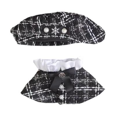 Niannyyhouse Păpușă de pluș 20cm cu set de haine, poncho, pălărie și șal (Negru)