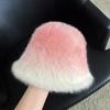Rabbit Mao Mao Bucket Hat 2025 New Women's Autumn and Winter Big Head Circumference Temperament Warm Fluffy Bucket Hat Shows Small Face