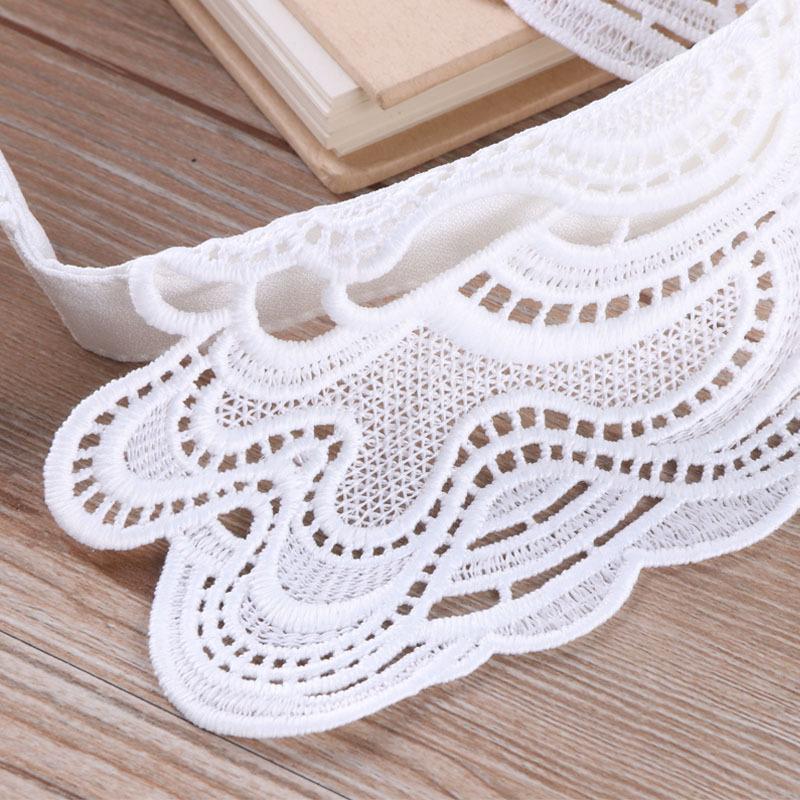 Women Cotton Irregular Pattern Fake Collar Detachable Solid Color Shirt Hollow Out False Collar Blouse Top Women Clothes Decor