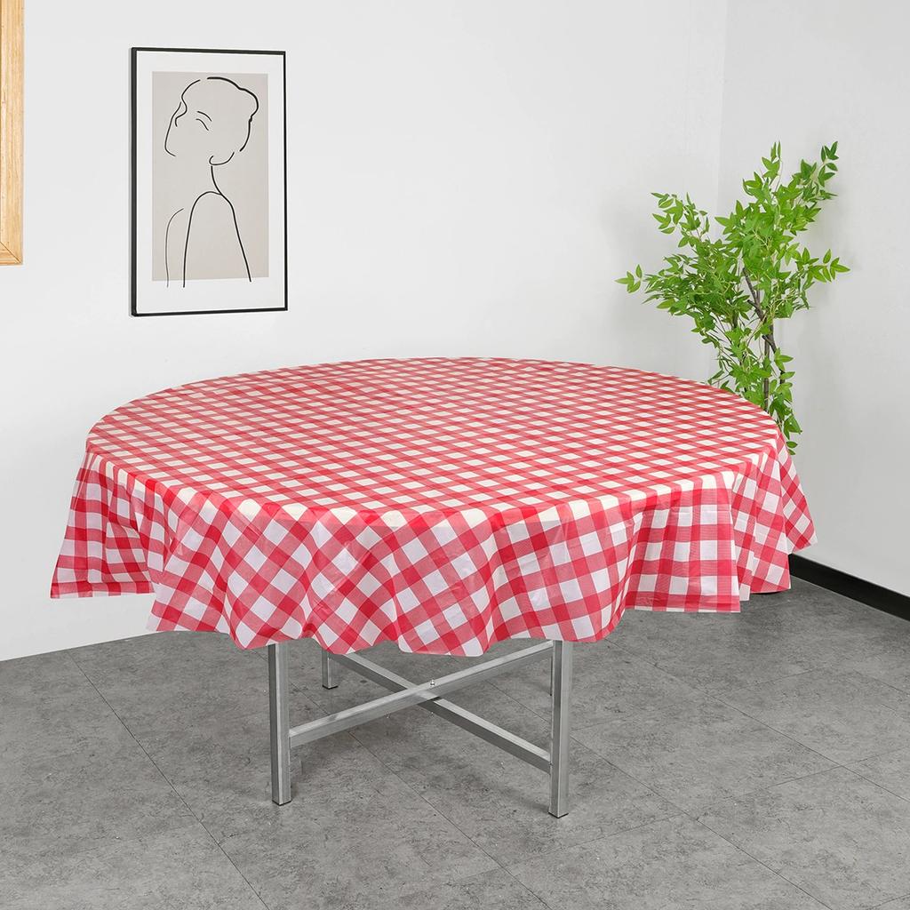 4er-Pack Premium Einweg-Plastiktischdecke 84" Runde Tischabdeckung für Geburtstage, Hochzeiten, Weihnachten, Jubiläen