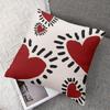 Illustration Love Square Jacquard Pillow Cover for Sofa Office Waist Cushion Cover Home Decorative Pillowcase